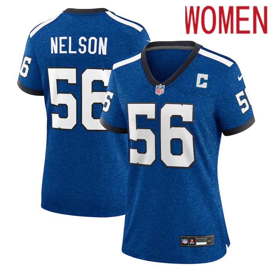 Women Indianapolis Colts 56 Quenton Nelson Nike Royal Indiana Nights Alternate Game NFL Jersey